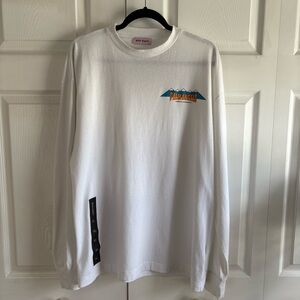 Palm Angels White Printed Cotton Long Sleeve T-shirt‎ L Yosemite Experience Logo